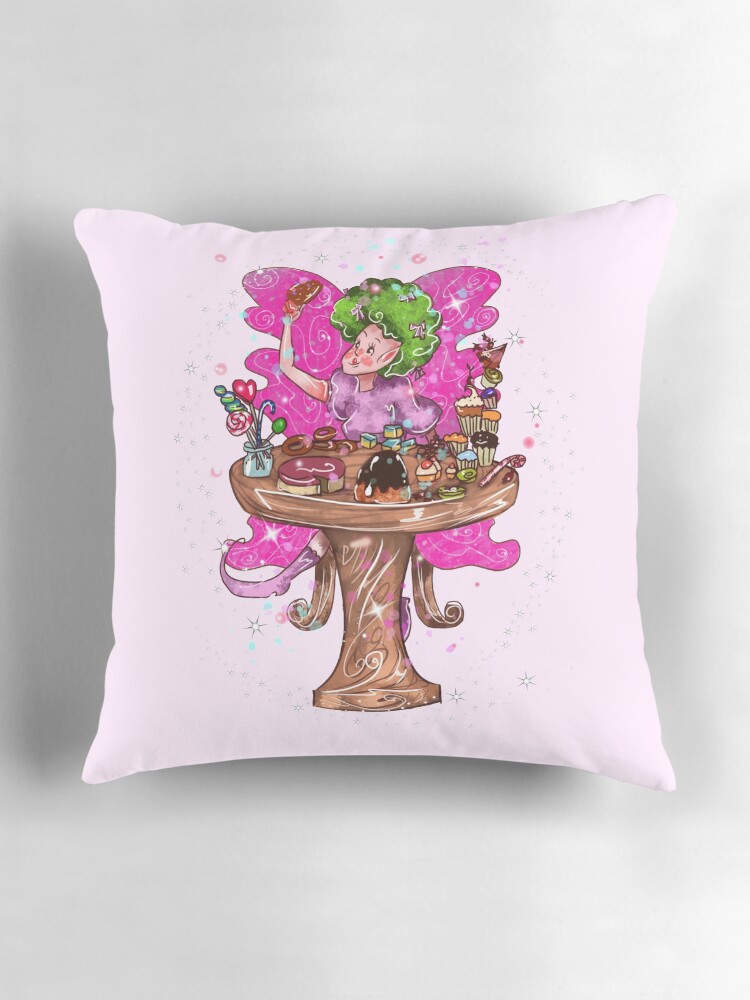 Thumbnail 3 of 4, Pillow, Saretta The Sweets, Foods, & Refreshments Fairy™ designed and sold by TeelieTurner.
