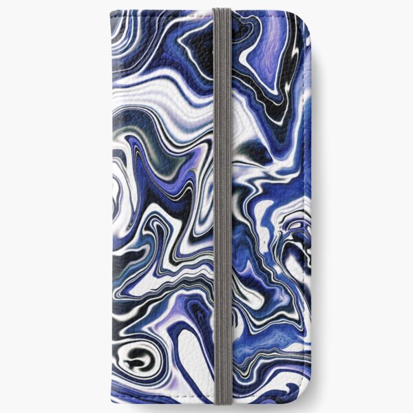 Blueberry Milk Dutch Marble Acrylic Paint Pour iPhone Wallet