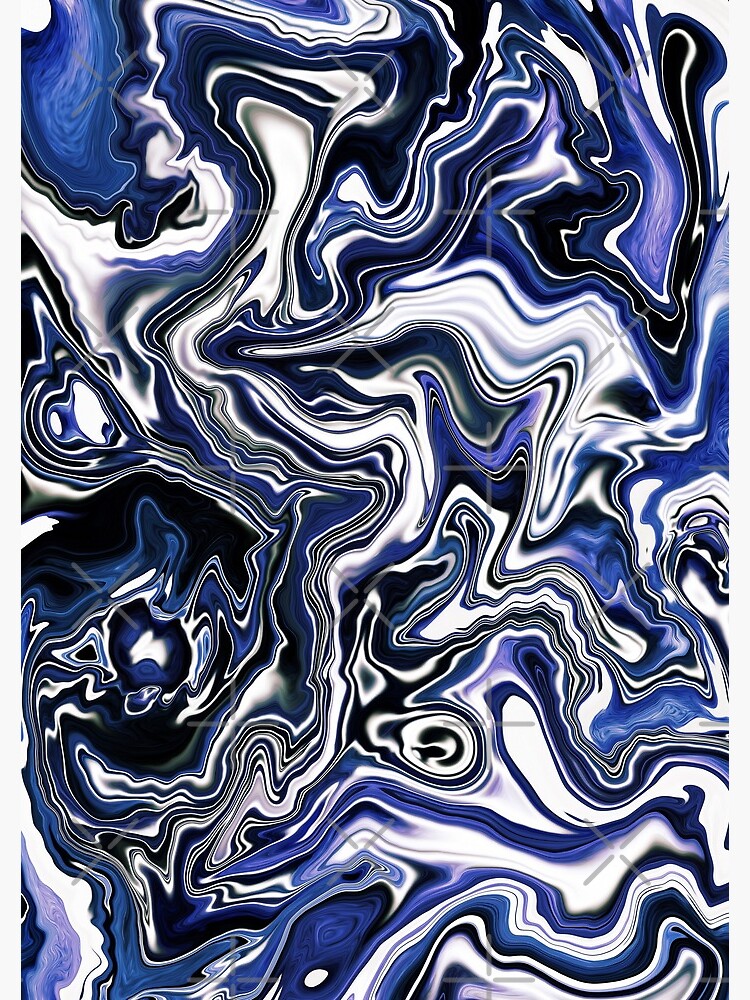 Blueberry Milk Dutch Marble Acrylic Paint Pour by KaChic