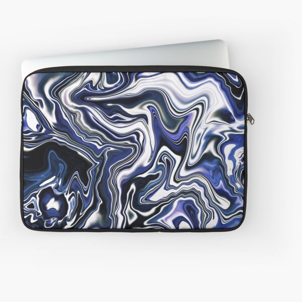 Blueberry Milk Dutch Marble Acrylic Paint Pour Laptop Sleeve