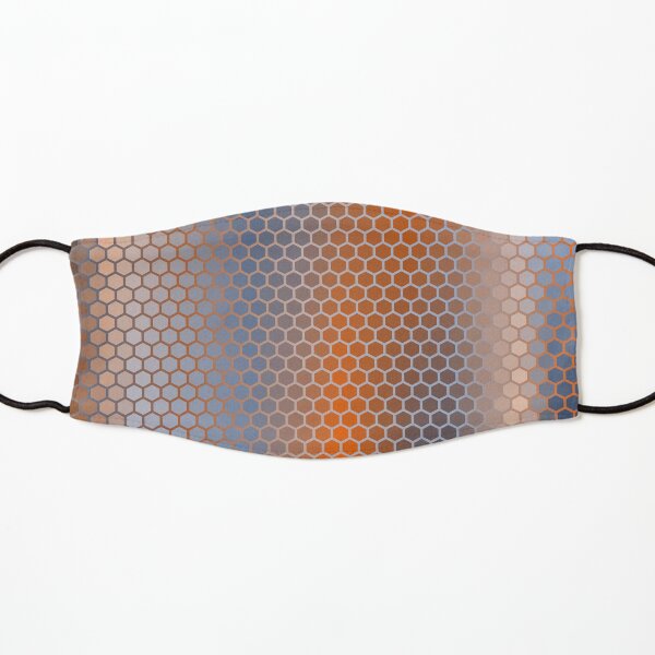 Blue Orange Brown Hexagon Pattern Kids Mask