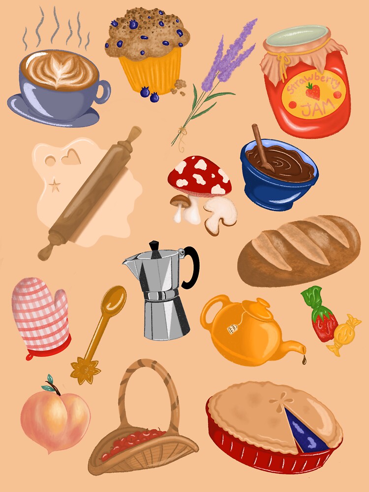 Cartoon baking supplies. Bakery ingredients and kitchen