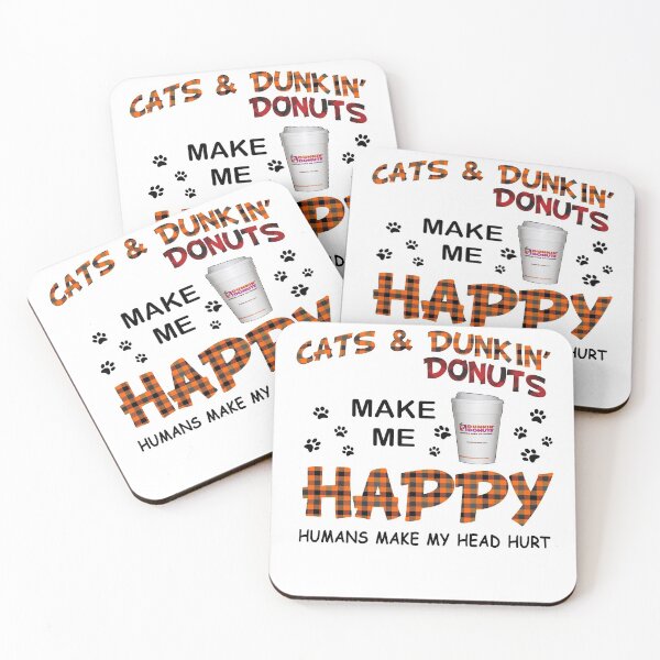 Item preview, cats and donut dunkin food and dogs make me happy gift for fans and lovers designed and sold by DorisRobert31.