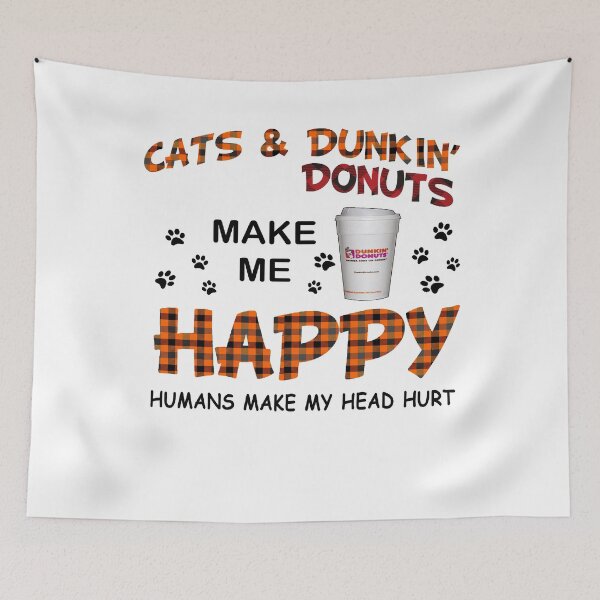 Item preview, cats and donut dunkin food and dogs make me happy gift for fans and lovers designed and sold by DorisRobert31.