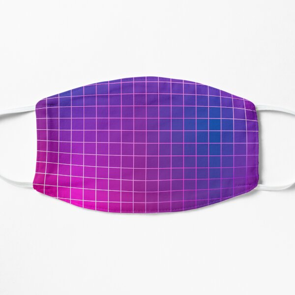 Pink Purple Blue Ombre Squares Flat Mask