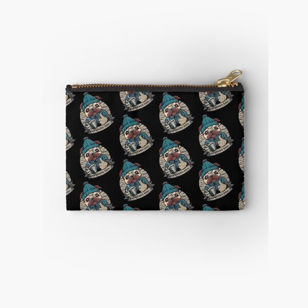 Item preview, Espresso dog, dog drinking coffee, dog with coffee mug, on black background designed and sold by coffeeapparel.