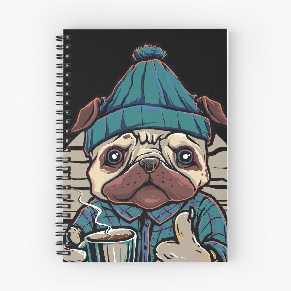 Item preview, Espresso dog, dog drinking coffee, dog with coffee mug, on black background designed and sold by coffeeapparel.