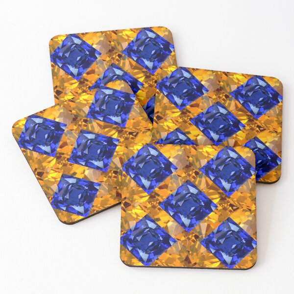 Item preview, BLUE SAPPHIRES ART ON GOLDEN TOPAZ designed and sold by sharlesart.