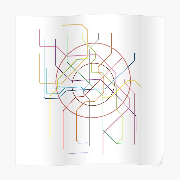 Moscow Subway Map Poster