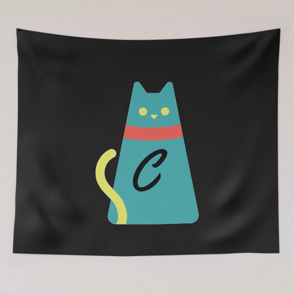 Item preview, Alphabet  initial Letter C and black,red and yellow  cat designed and sold by dygo1986.