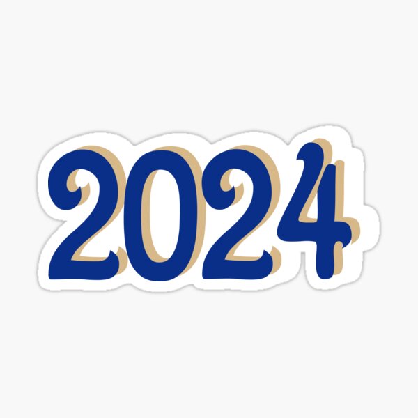 "Blue and Gold Class of 2024" Sticker for Sale by elephantdesign1