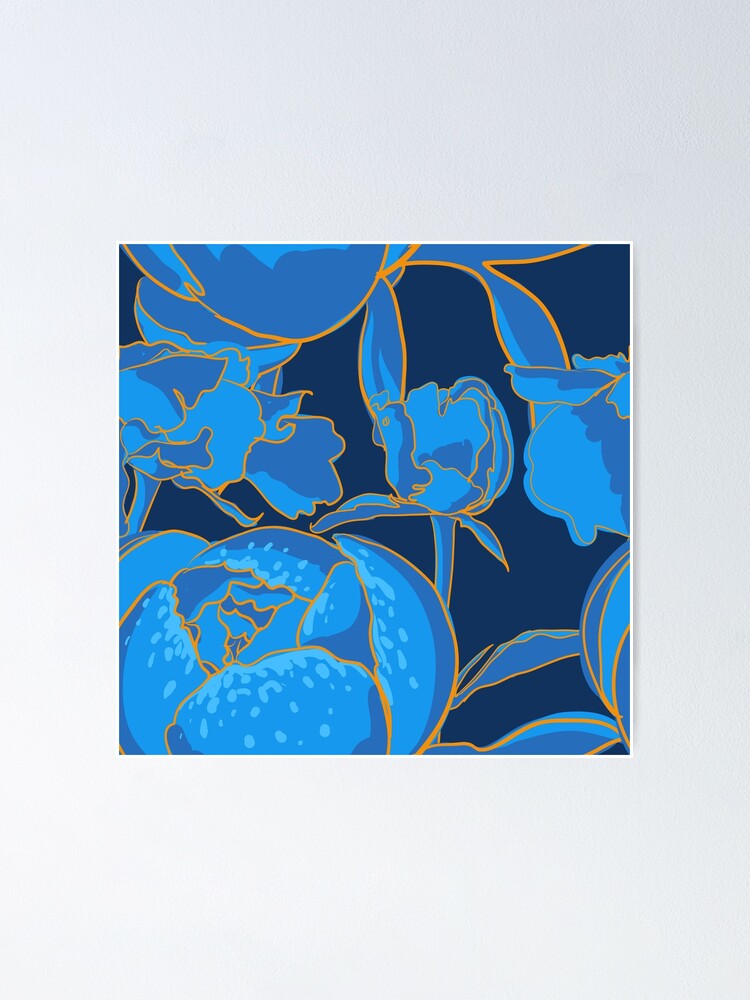 Alternate view of Blue Peony Poster