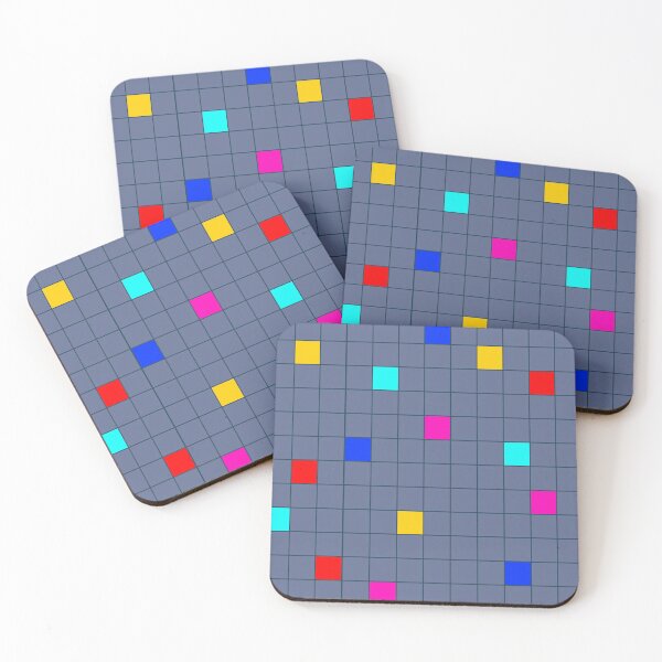 Item preview, Retro Blue and Rainbow Checker Pattern, Large Size Repeating designed and sold by Nicolette Olivier.