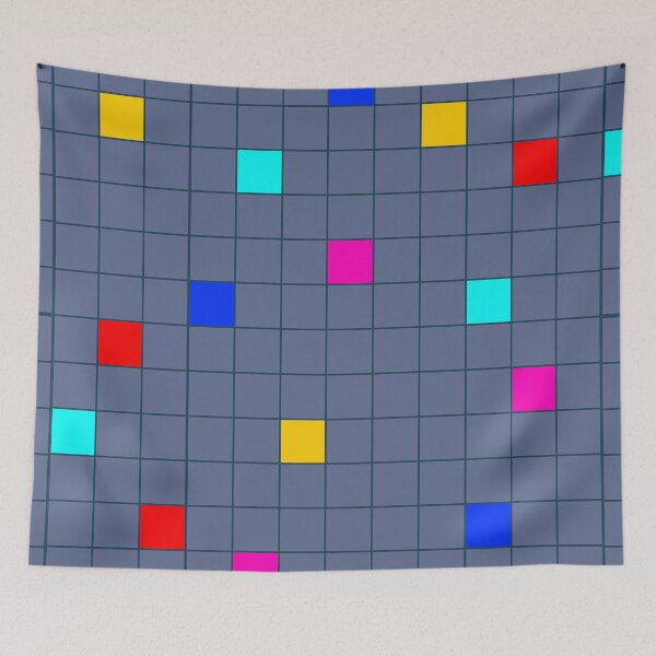 Item preview, Retro Blue and Rainbow Checker Pattern, Large Size Repeating designed and sold by Nicolette Olivier.