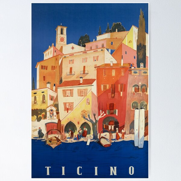 Item preview, Ticino vintage travel poster designed and sold by stickart-marek.