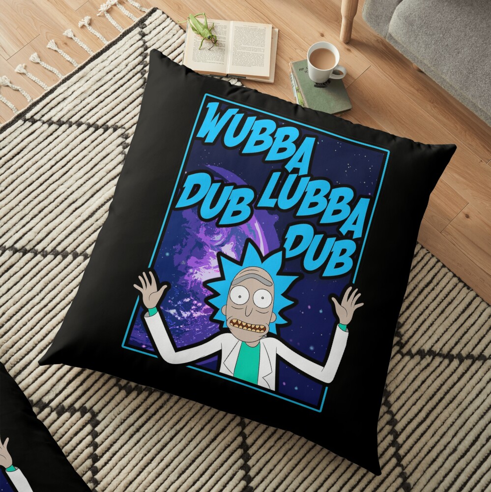 Rick Sanchez Wubba Lubba Dub Dub Quote Floor Pillow