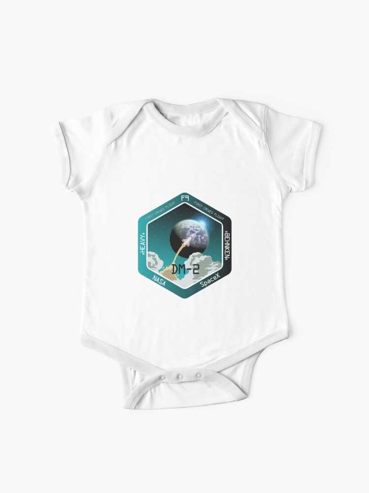Spacex Nasa Crew Dragon Dm 2 Mission Patch Baby One Piece By Soufianebahir Redbubble