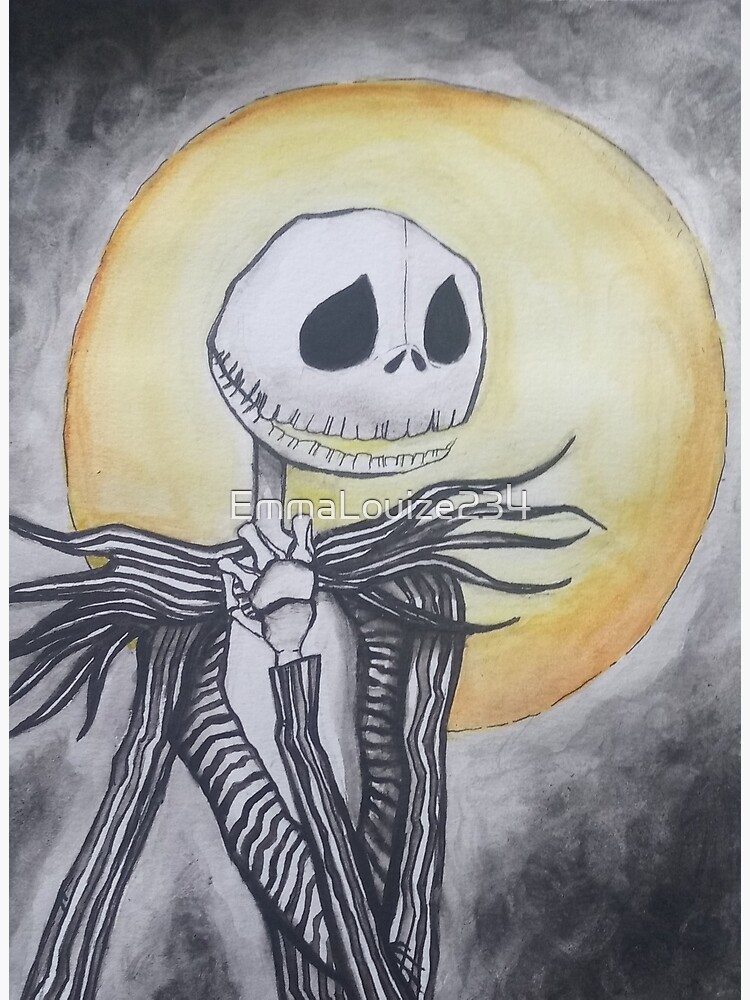 Jack Skellington Watercolor Painting Art Print