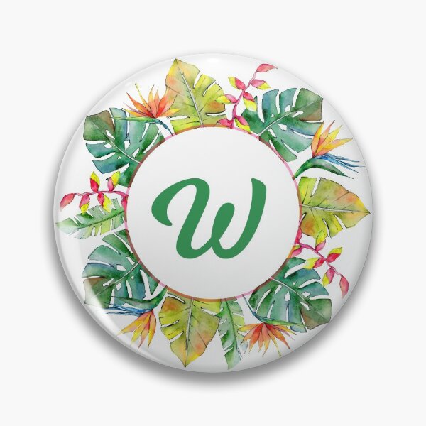 Item preview, Tropical Leaves Monogram W designed and sold by MysticMagpie.