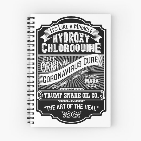Item preview, Parody vintage label for Hydroxychloroquine as a cure for Coronavirus-all black version designed and sold by DKMurphy.
