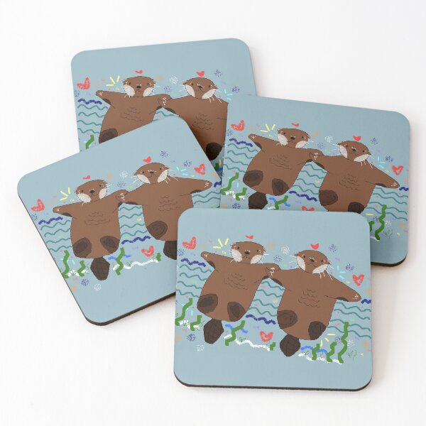 Item preview, otters holding hands  designed and sold by 2maie.