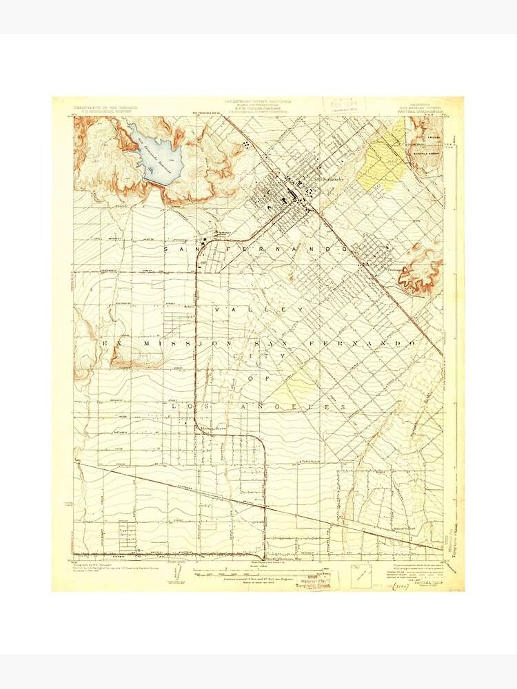 "Pacoima, CA from 1927 Vintage Map High Quality" Poster for Sale by