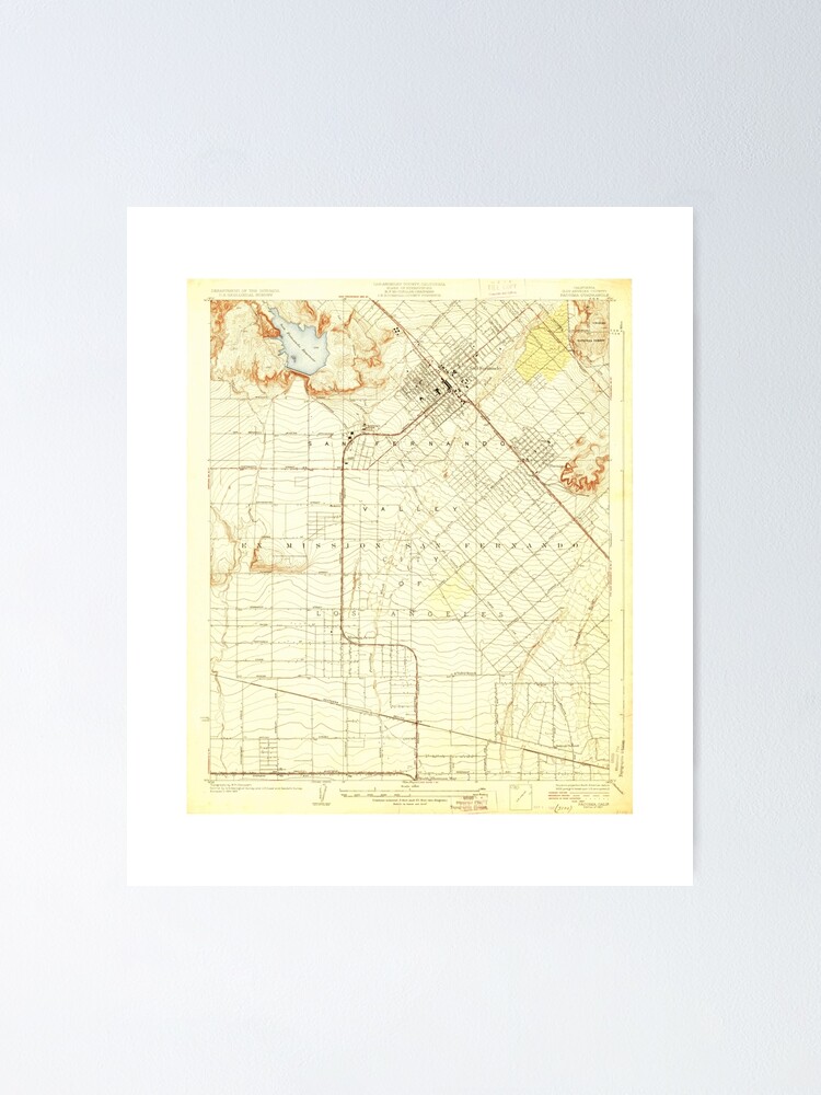 "Pacoima, CA from 1927 Vintage Map High Quality" Poster for Sale by