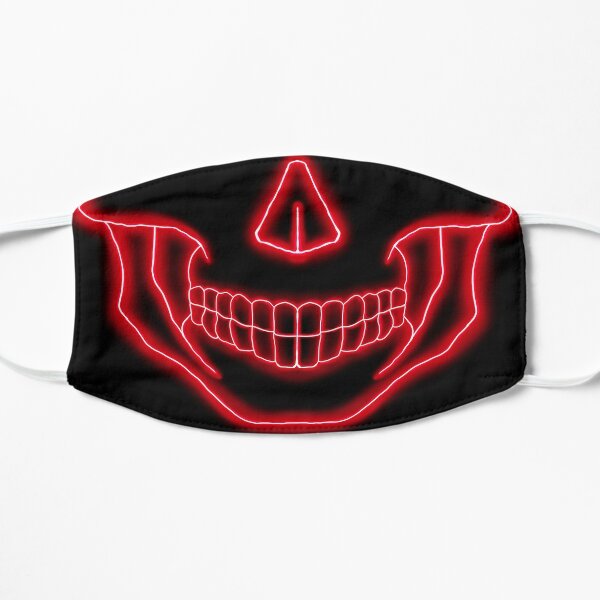 Caveira neon vermelho Flat Mask