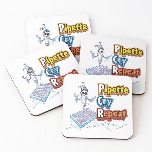 Item preview, Pipette Cry Repeat with Sad Cartoon Character and PCR Microplate - Funny Science designed and sold by Zit-Zat-Zot.