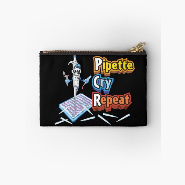 Item preview, Pipette Cry Repeat with Sad Cartoon Character and PCR Microplate - Funny Science designed and sold by Zit-Zat-Zot.