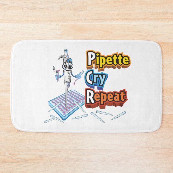 Item preview, Pipette Cry Repeat with Sad Cartoon Character and PCR Microplate - Funny Science designed and sold by Zit-Zat-Zot.
