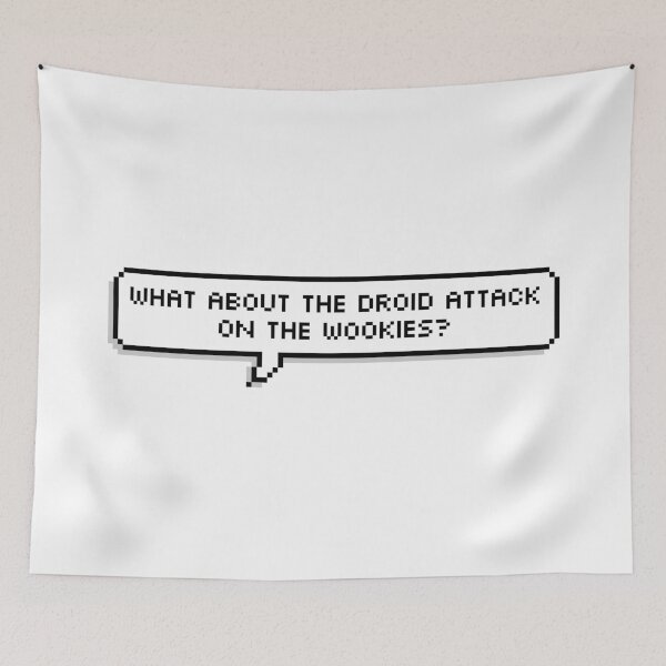 Item preview, What about the Droid Attack? Pixel Speech Bubble designed and sold by Lemon  Merch.