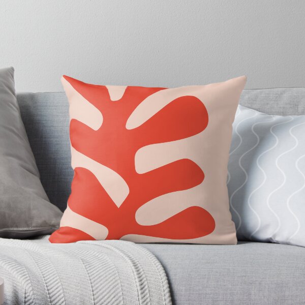 Henri Matisse - Leaf Cutout - Papier Découpés - Red Throw Pillow