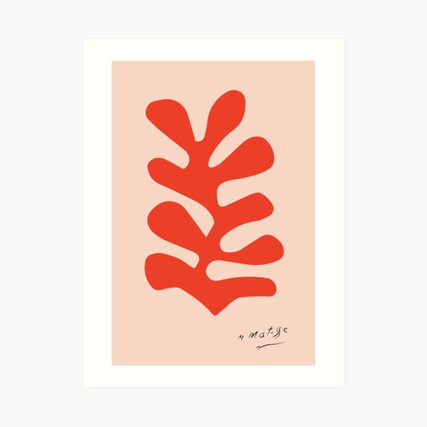 Henri Matisse - Blattausschnitt - Papier Découpés - Rot Kunstdruck
