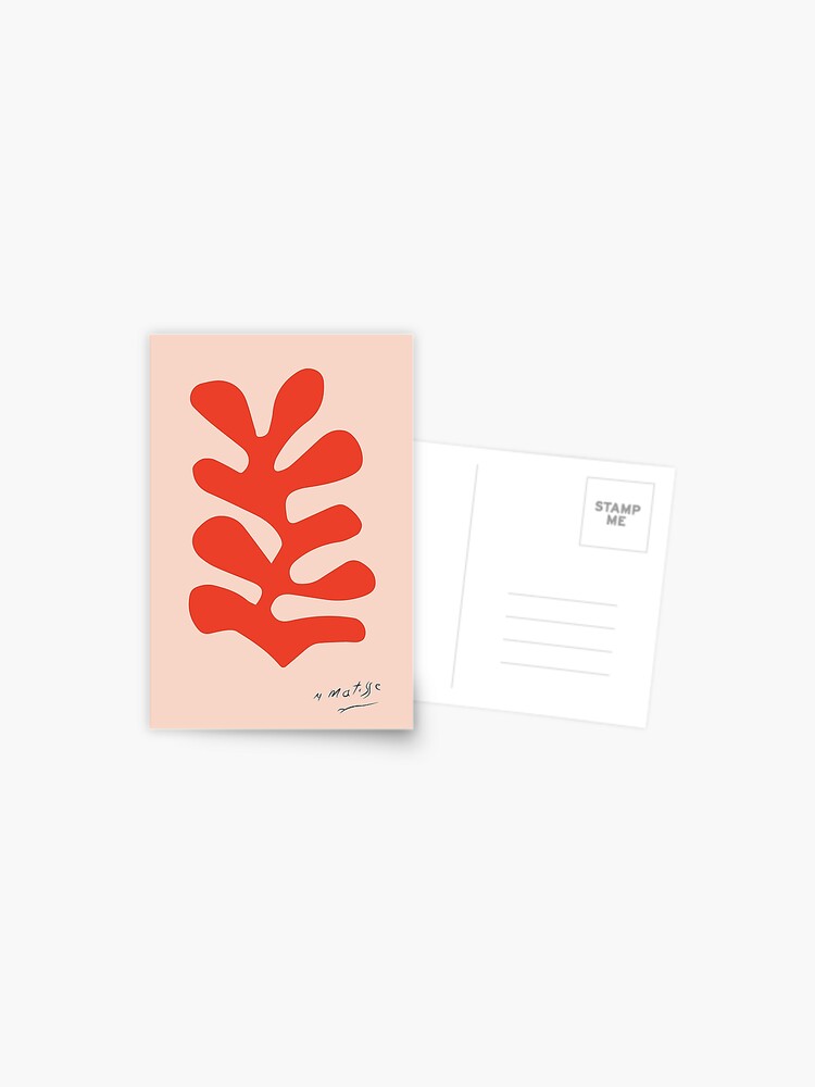 Carte Postale Henri Matisse Decoupe De Feuille Papier Decoupe Rouge Par Artswag Redbubble