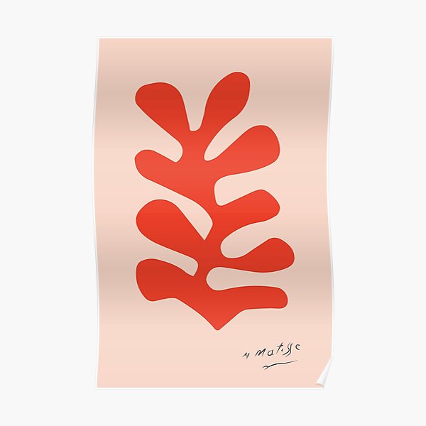 Henri Matisse - Leaf Cutout - Papier Découpés - Red Poster