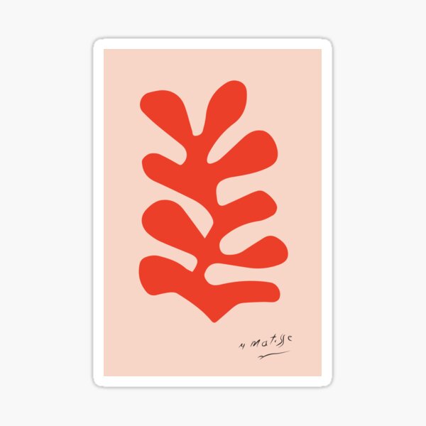 Item preview, Henri Matisse - Leaf Cutout - Papier Découpés - Red designed and sold by artswag.