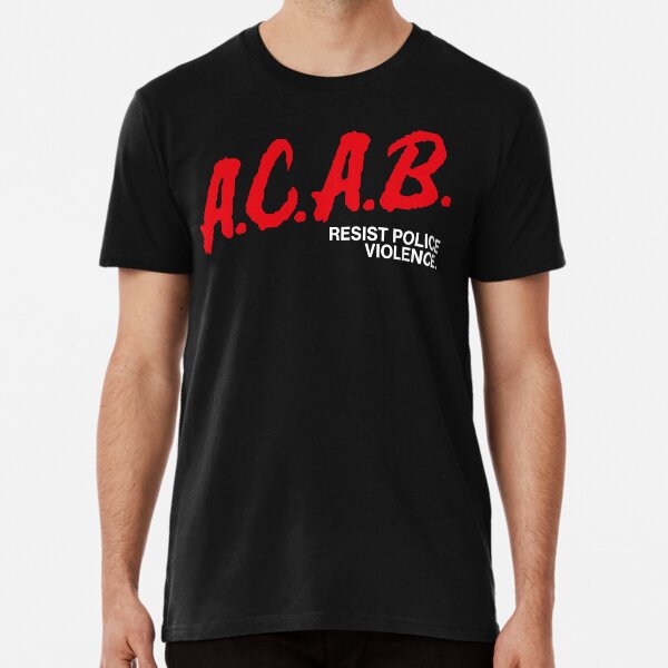 Acab T Shirts Redbubble - roblox black cop shirt