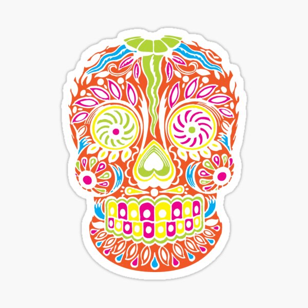 tête de mort skull sticker logo 3 rouge