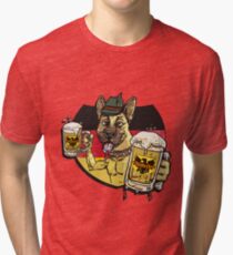 Oktoberfest German Beer Hound Tri-blend T-Shirt