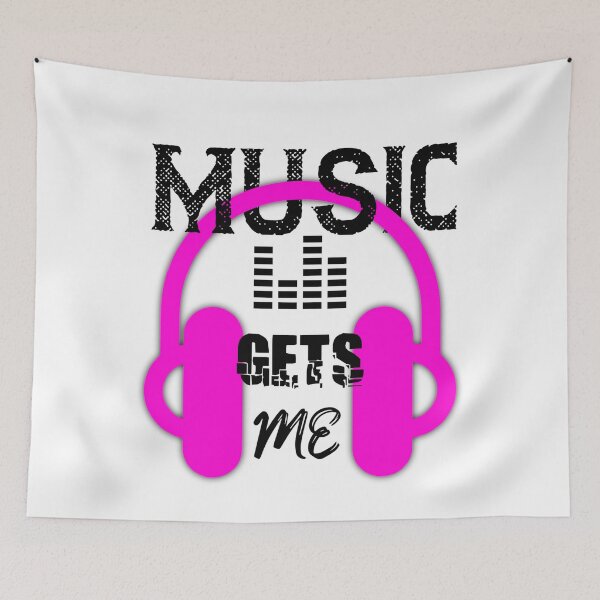 Item preview, Music Get Me - Pink DJ Headphones - I Love Music - designed and sold by onjcdesign.