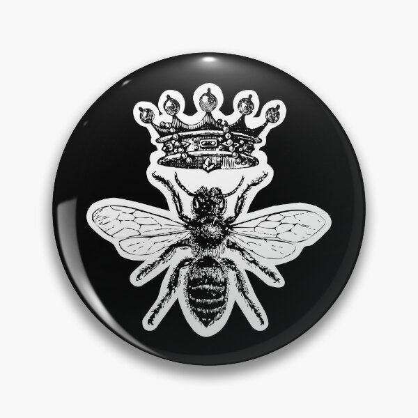 Queen Bee | Vintage Honey Bees | Black and White | Pin