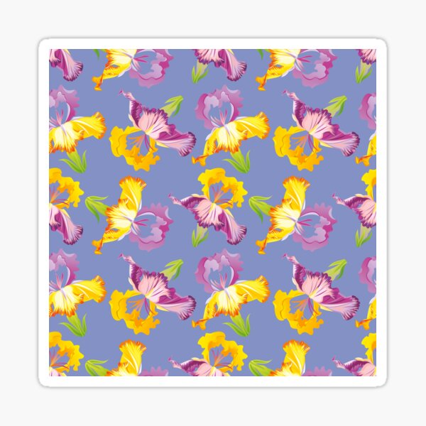 Yellow and Purple Irises Sticker