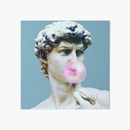 The Statue of David (Michelangelo) with Bubblegum Art Board Print