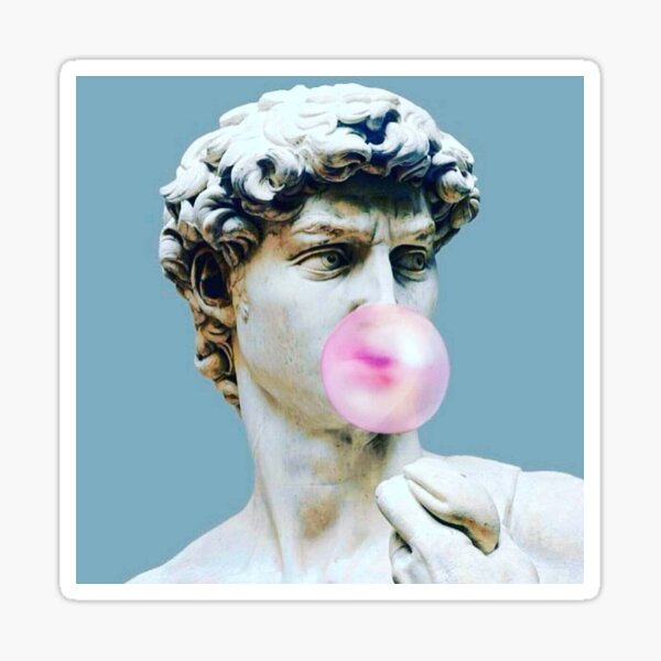 The Statue of David (Michelangelo) with Bubblegum Sticker