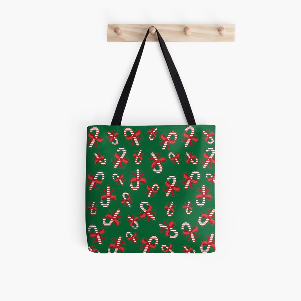 Candy Cane Pattern Print Leather Tote Bag main image 0