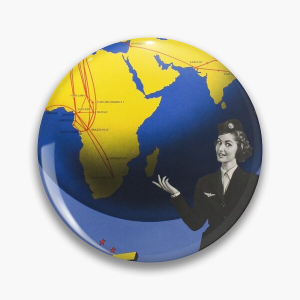Item preview, UAT Aeromaritime vintage travel poster designed and sold by stickart-marek.