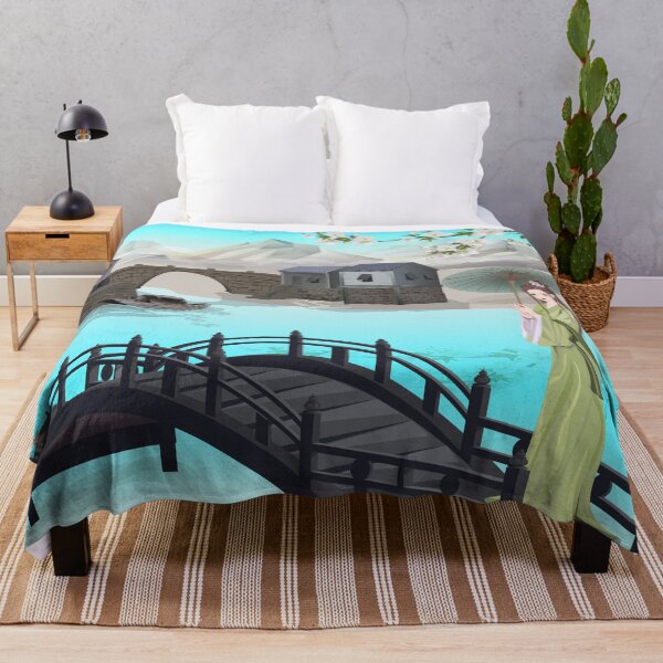 Item preview, Chinese girl standing umbrella on a bridge designed and sold by WeeraS.