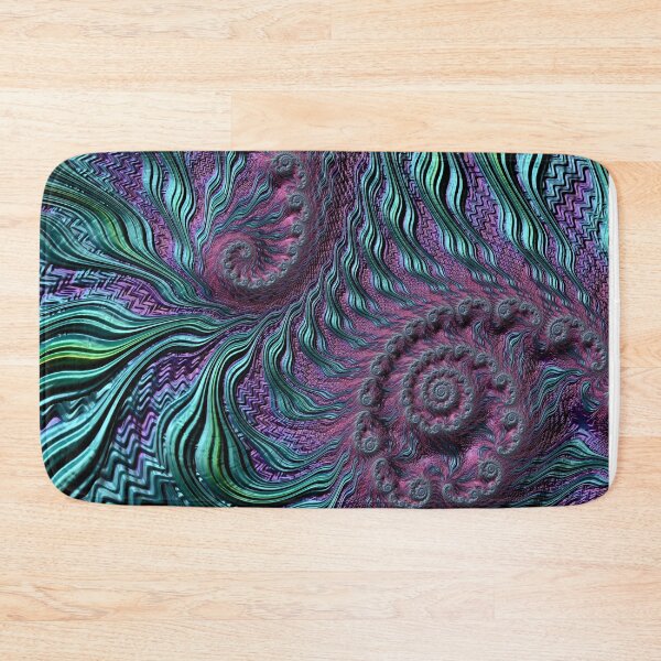 Item preview, Unravelling - Watery Teal Blue Green and Purple Fractal Waves designed and sold by Pam Blackstone.