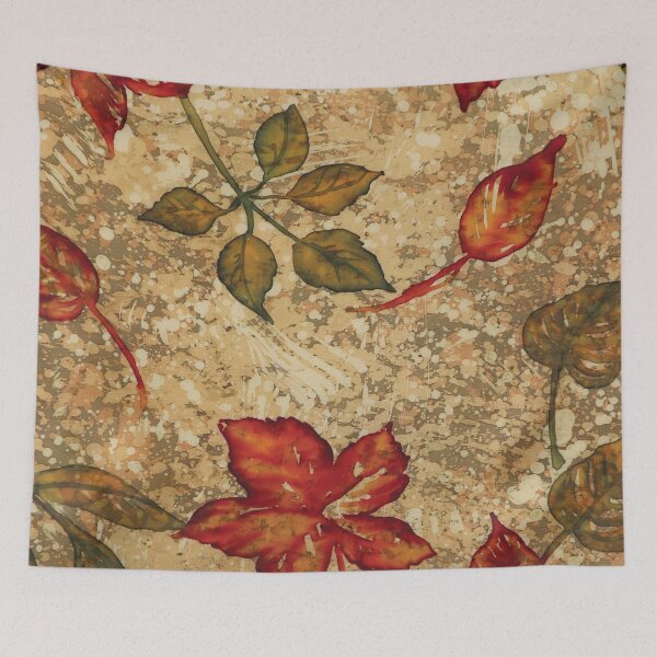 Item preview, Autumn Leaves With Splatter Batik Background designed and sold by Leslie Rogers Todder.